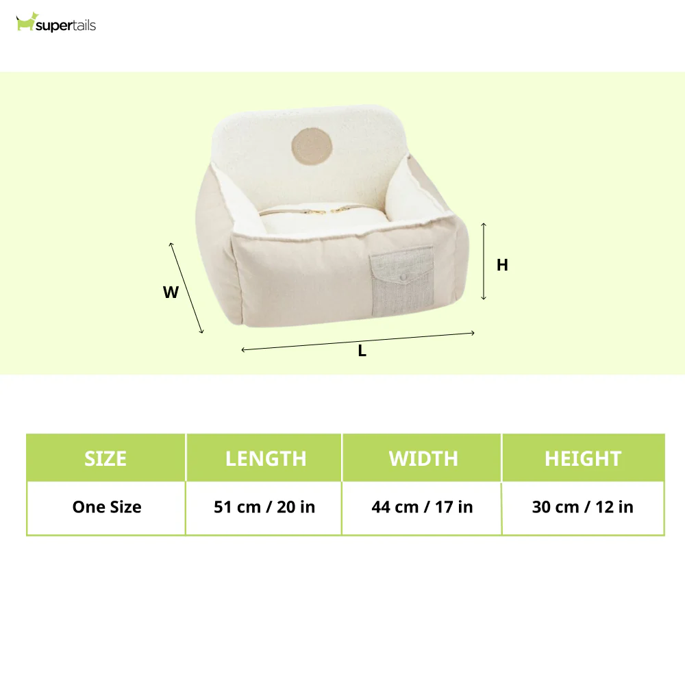 Chloe's Home Car Bed Tallinn for Dogs and Cats (Ecru) - Runbopad