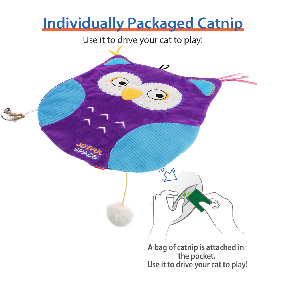 GiGwi Joyful Space Owl Toy for Cats (Purple) - Runbopad