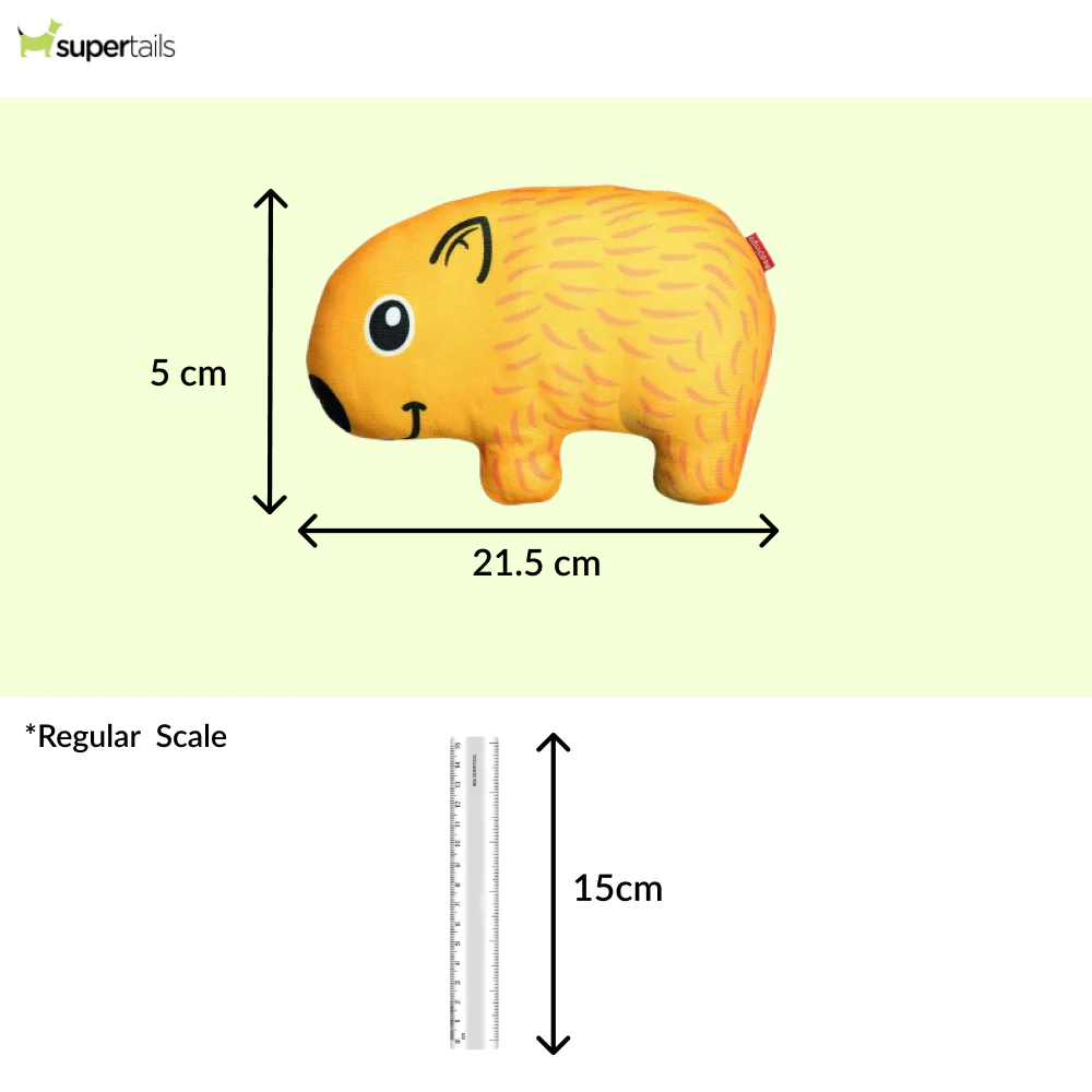 Red Dingo Durables Wombat Fetch Toy For Dogs (Yellow) - Runbopad