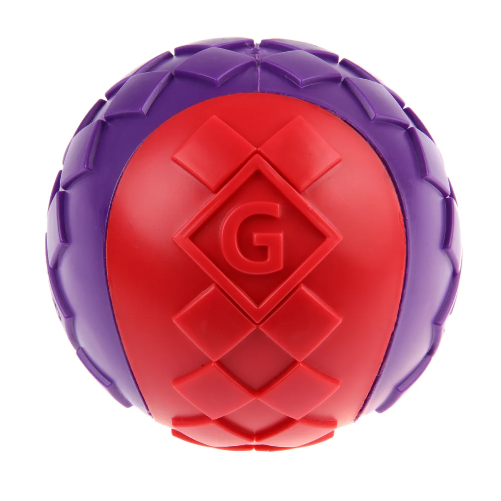 GiGwi Ball Squeaker Toy for Dogs (Red/Purple) - Runbopad