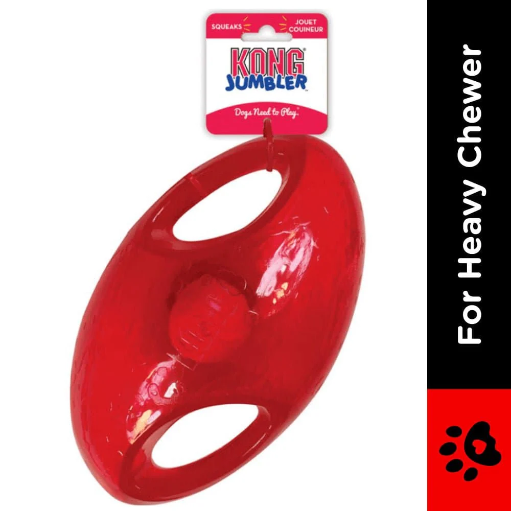 Kong Jumbler Football Toy for Dogs (Red) - Runbopad