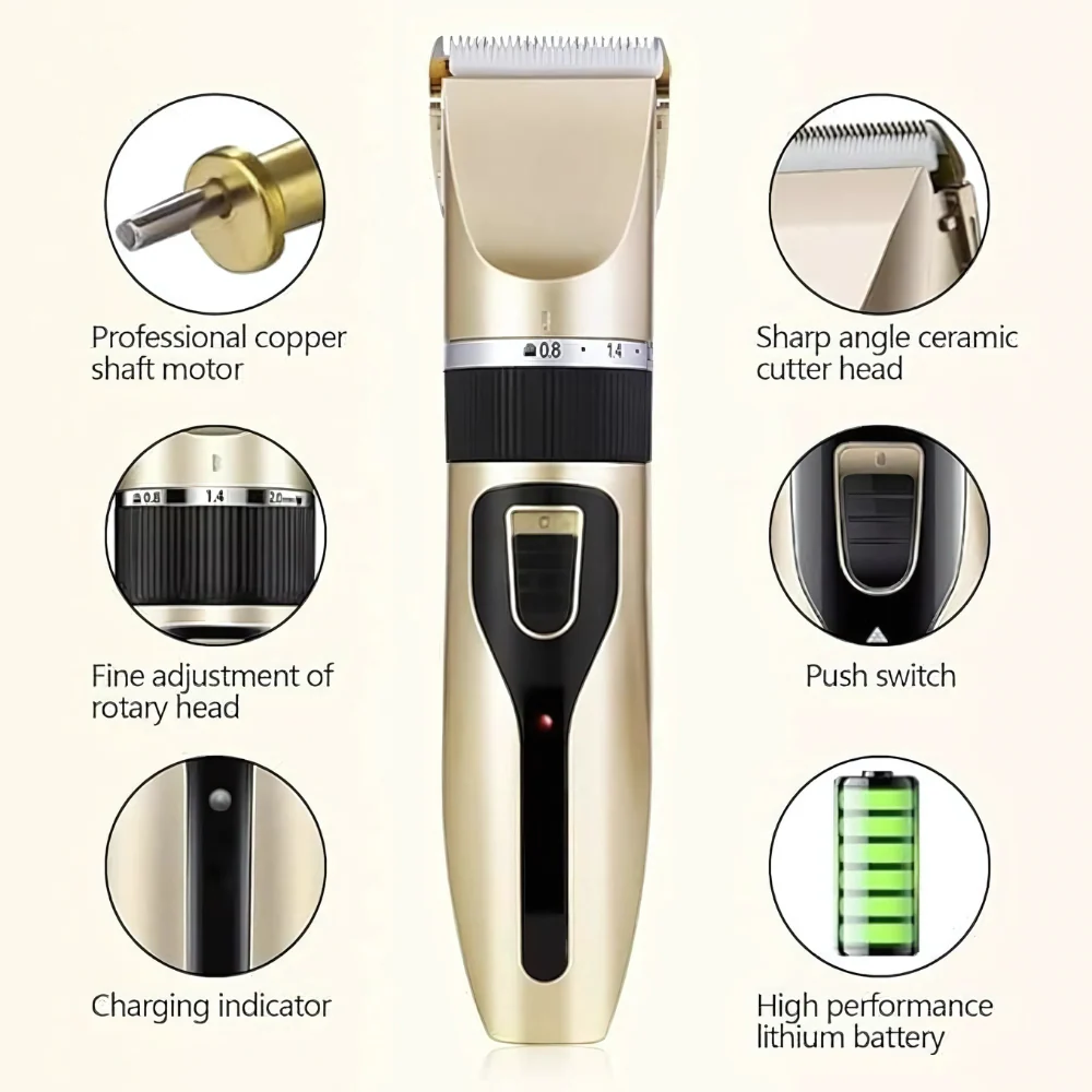 Chullbull Professional Hair Clippers Set Rechargeable Trimmer for Dogs and Cats - Runbopad