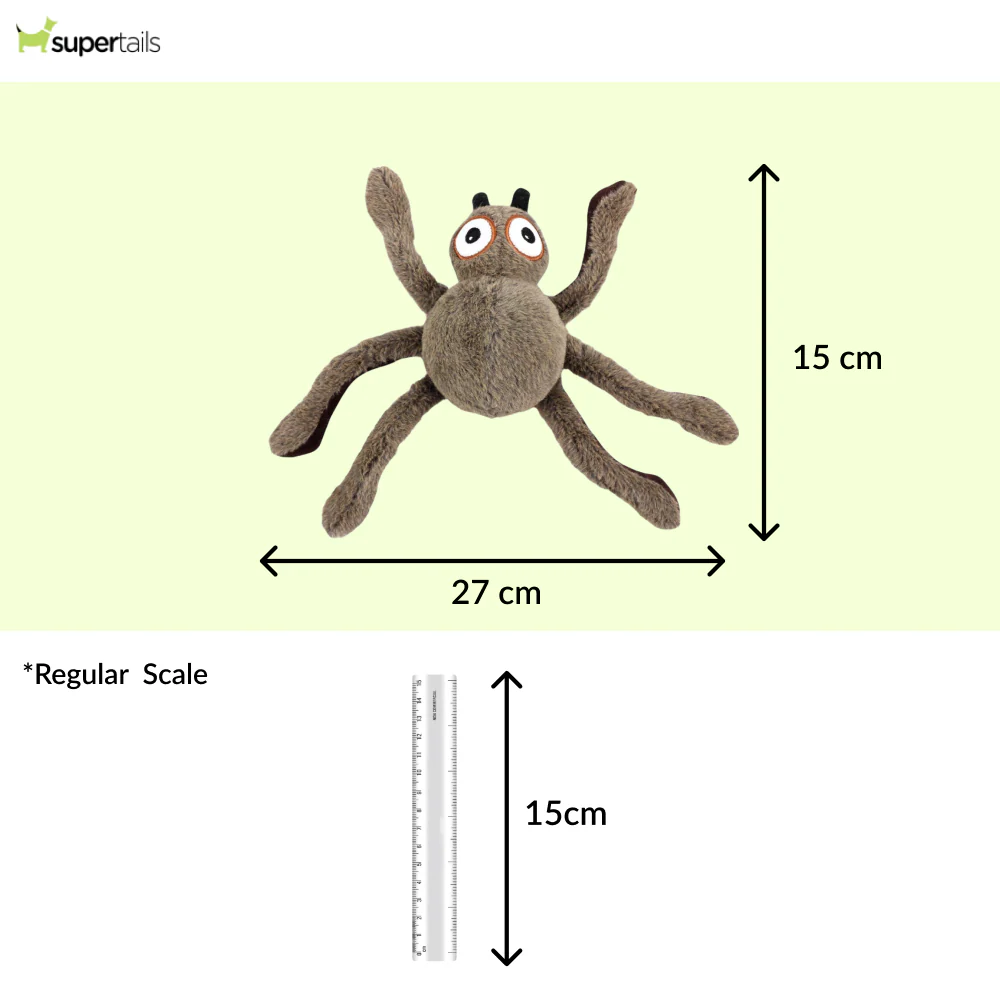 Talking Dog Club Itsy Bitsy Spider Plush Toy for Dogs (Brown) - Runbopad