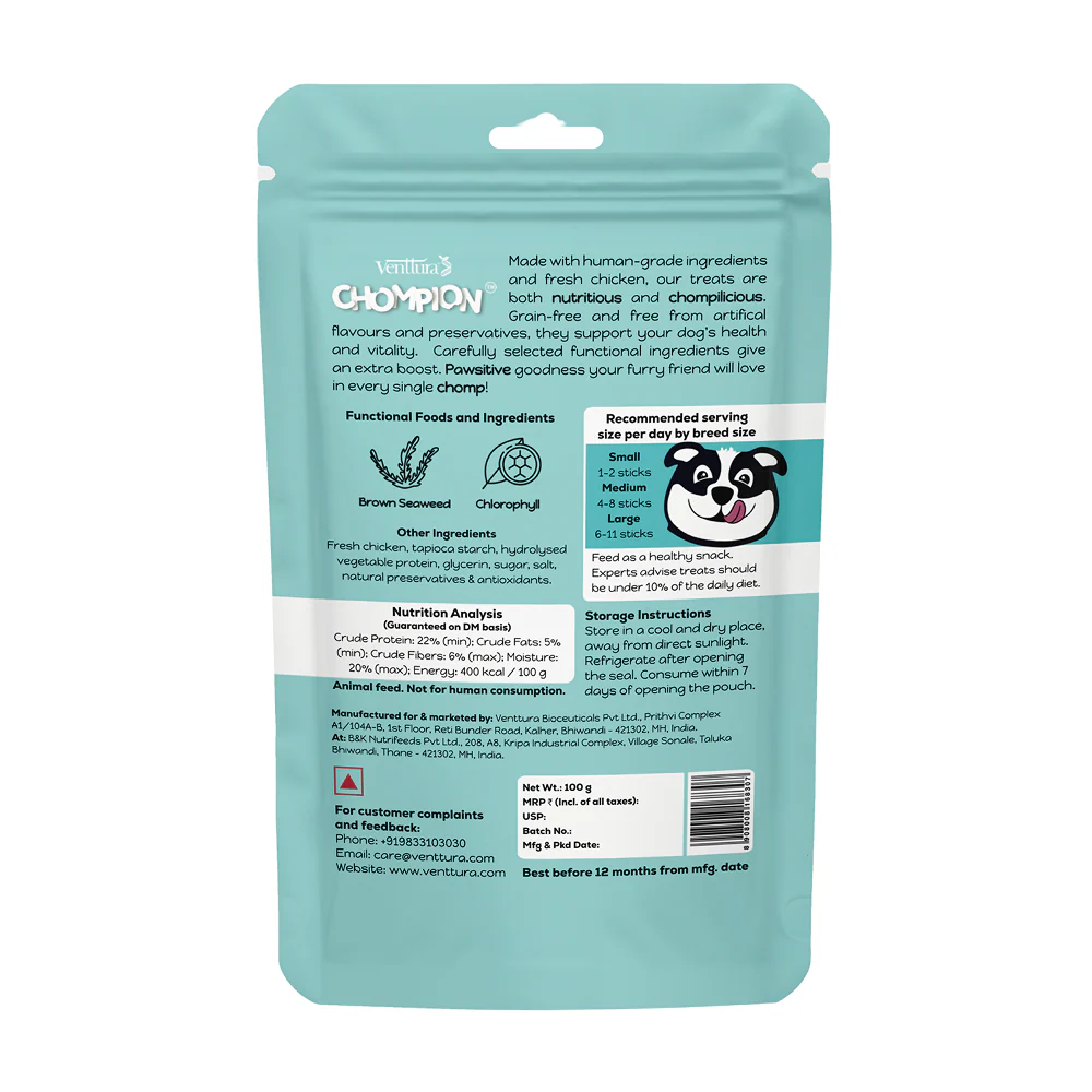 Venttura Chompion Pawsitive Oral Health Dog Treats - Runbopad
