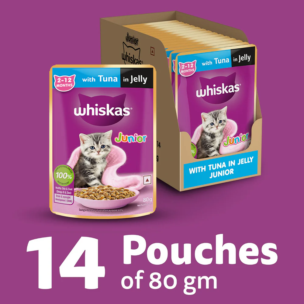 Whiskas Tuna in Jelly Kitten Cat Wet Food (80g) - Runbopad