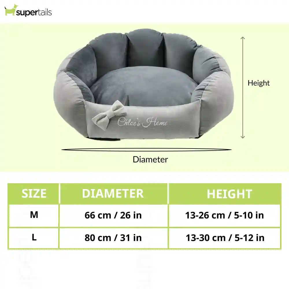 Chloe's Home Bahamas Bed for Dogs and Cats (Grey) - Runbopad