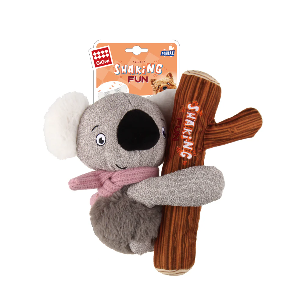 GiGwi Shaking Fun Koala Toy for Dogs (Brown/Grey) - Runbopad