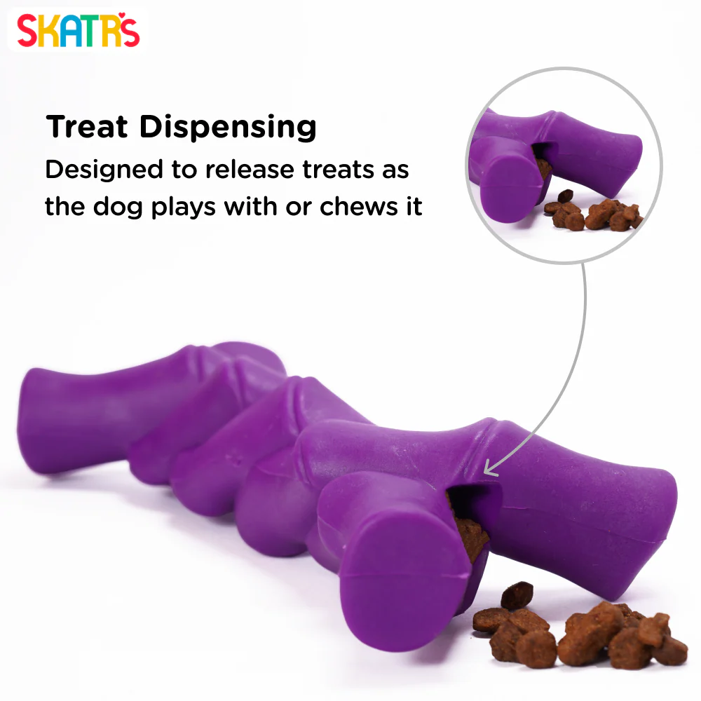 Skatrs Rubber Twisted Bone Toy for Dogs (Purple) - Runbopad