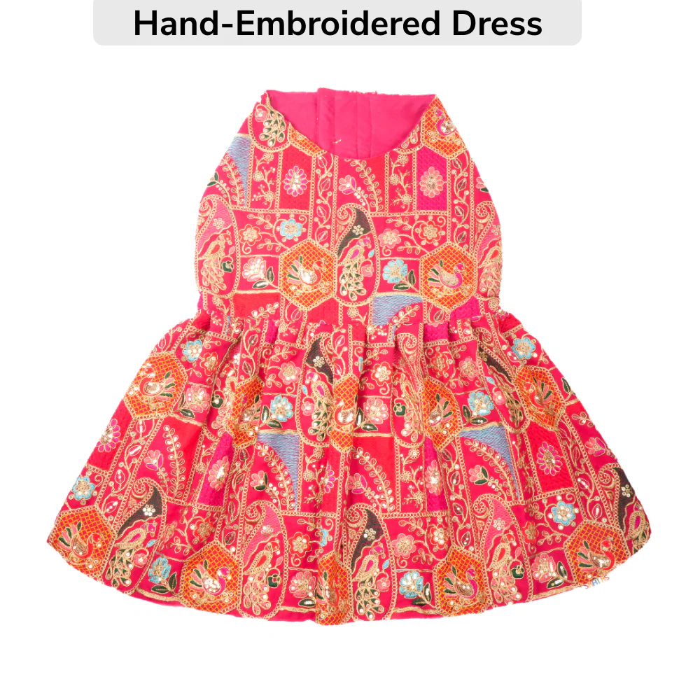 Skatrs Royale Lehenga for cats and dogs (Pink) - Runbopad