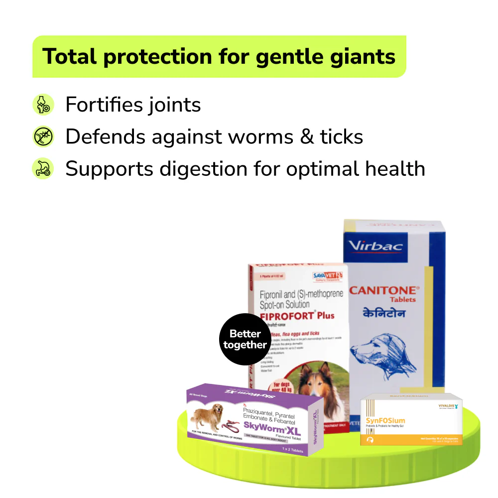 Preventive Care Kit Combo for Extra Large Dogs (Dewormer + Spoton + Supplement + Probiotic) - Runbopad