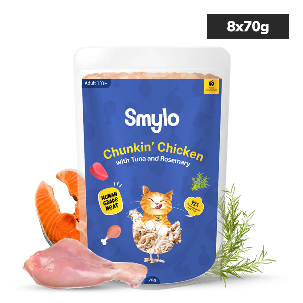 Smylo Chicken, Tuna and Rosemary Fresh and No Preservative Adult Cat Wet Food - Runbopad