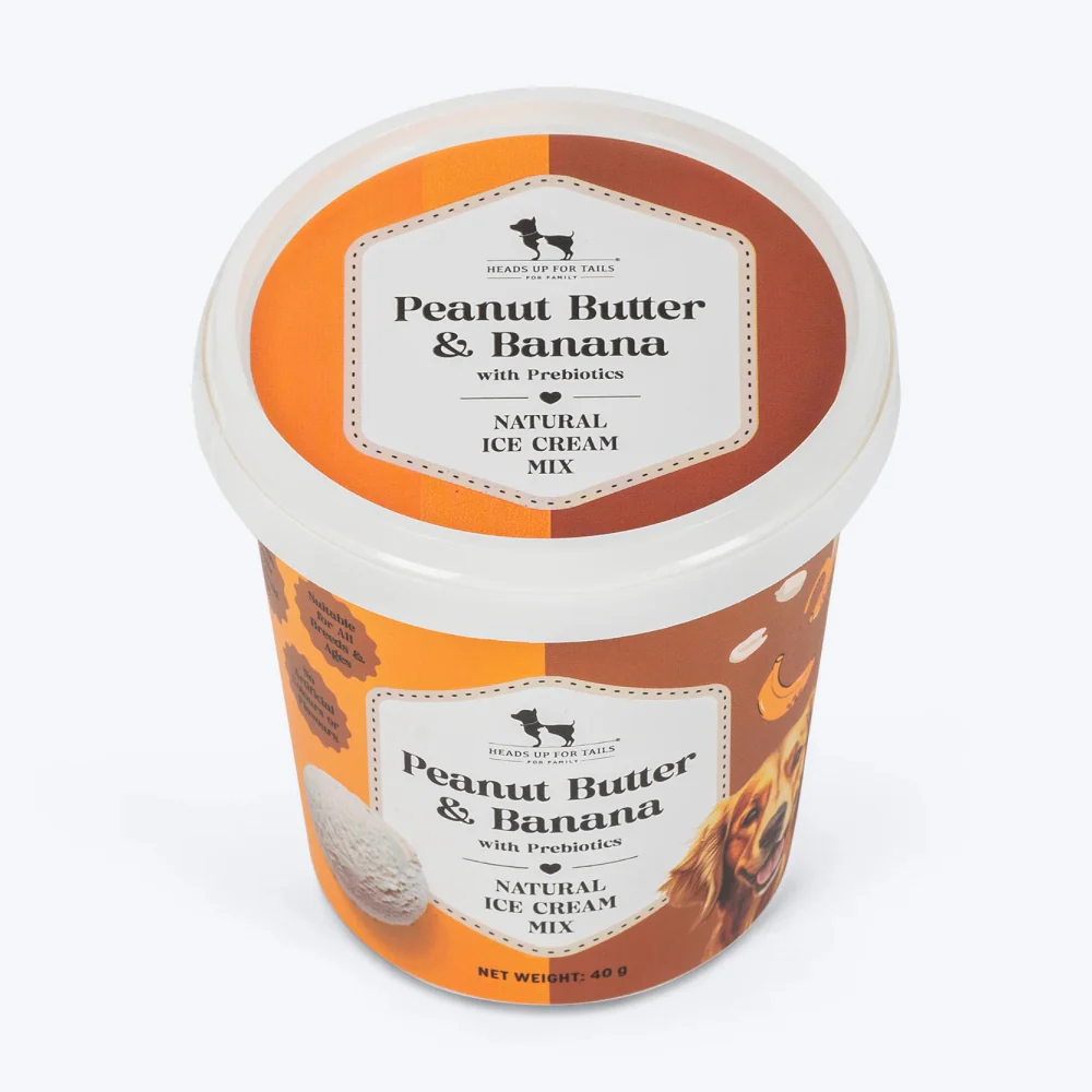 HUFT Peanut Butter & Banana with Prebiotics Natural Ice Cream for Dogs - Runbopad