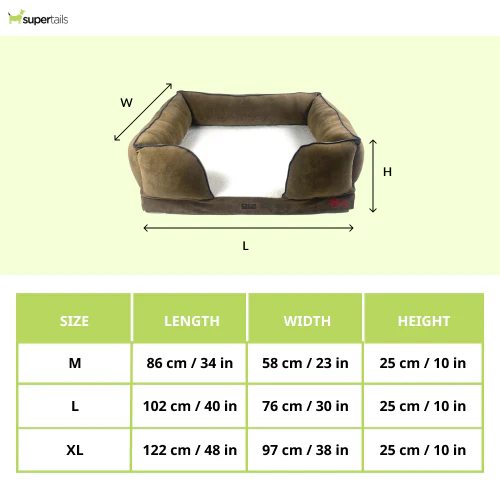 Petter World Ultra Luxury Micro Fur Orthopedic Sofa Bed for Dogs (Mocha Brown) - Runbopad