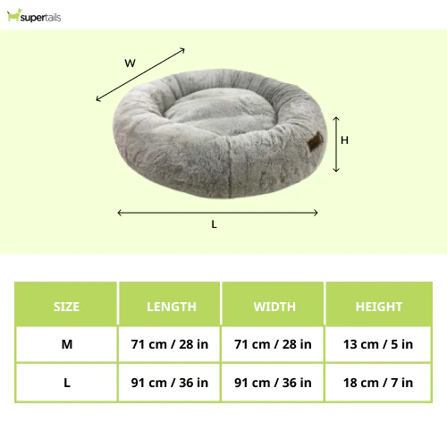 Petter World Anxiety Relieving Donut Bed for Dogs and Cats (Grey) - Runbopad