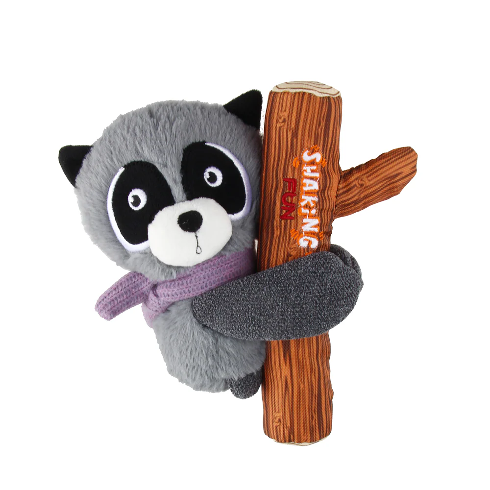 GiGwi Shaking Fun Raccoon Toy for Dogs (Brown & Dark Green) - Runbopad