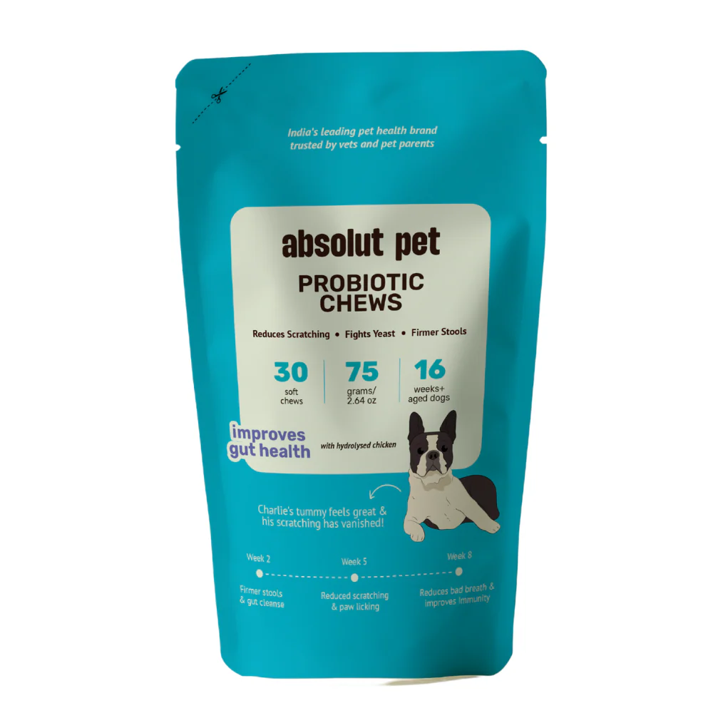 Absolut Pet Probiotics Gut Skin Coat Support Collagen and Biotin Health Dog Supplement - Runbopad