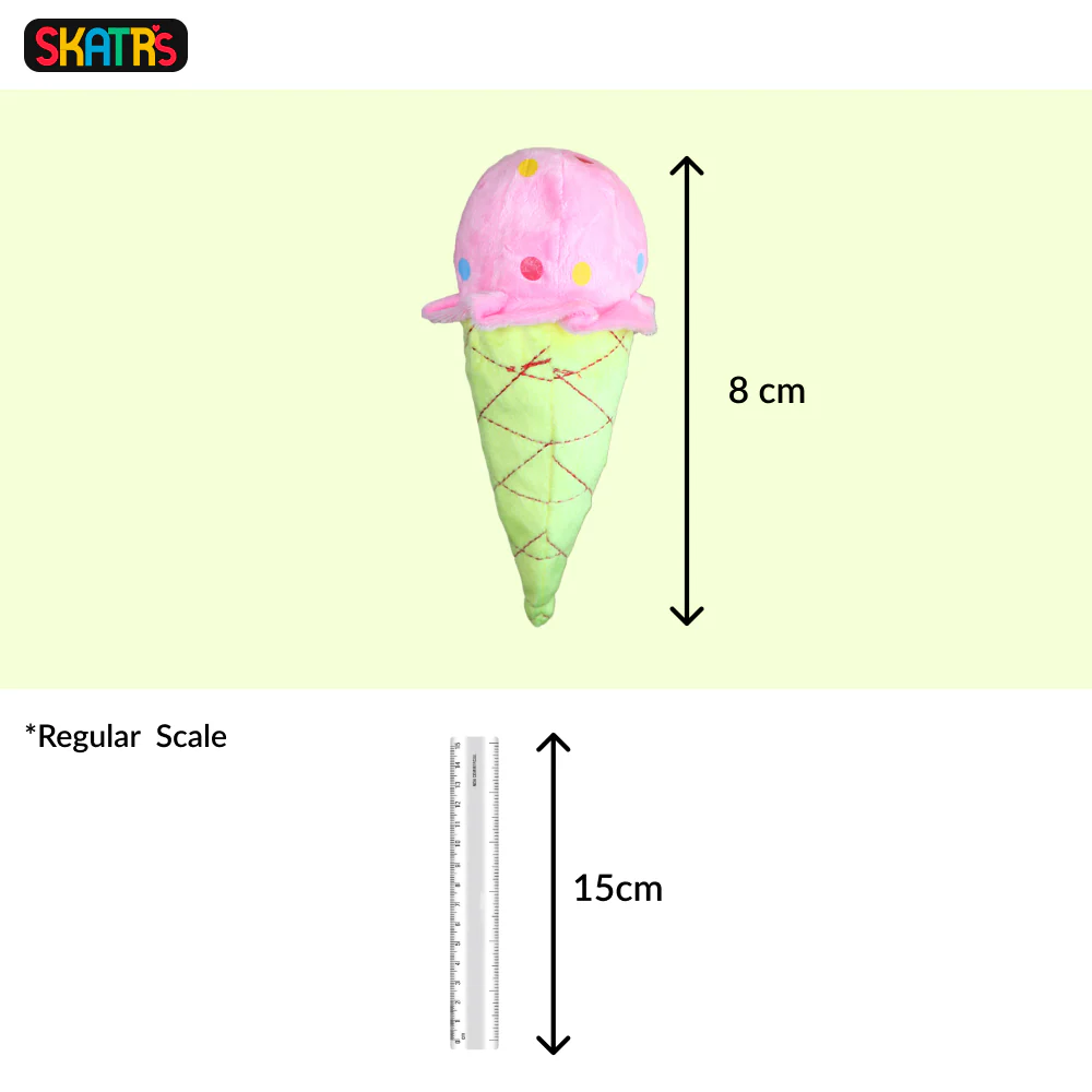 Skatrs Ice Cream Toy Plush for Cats & Dogs (Colour May Vary) - Runbopad