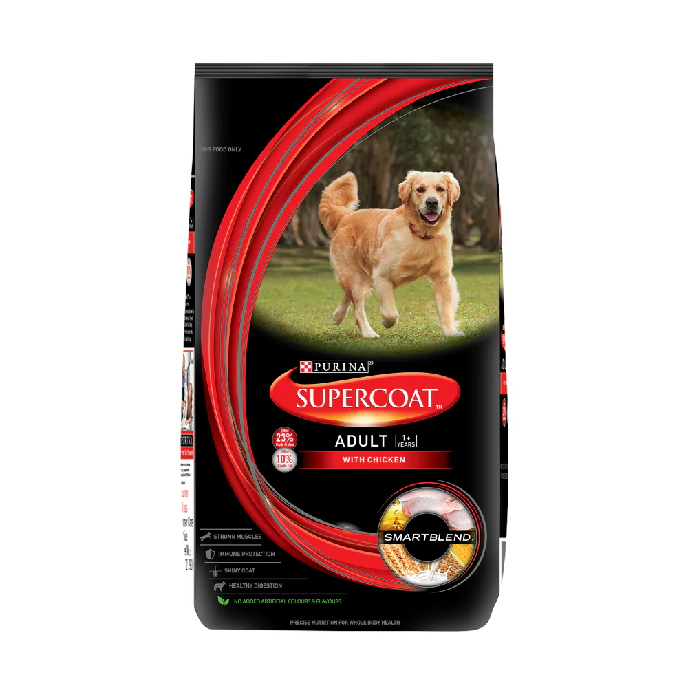 Purina SuperCoat Chicken Smartblend Adult Dog Dry Food (1+ Years) - Runbopad