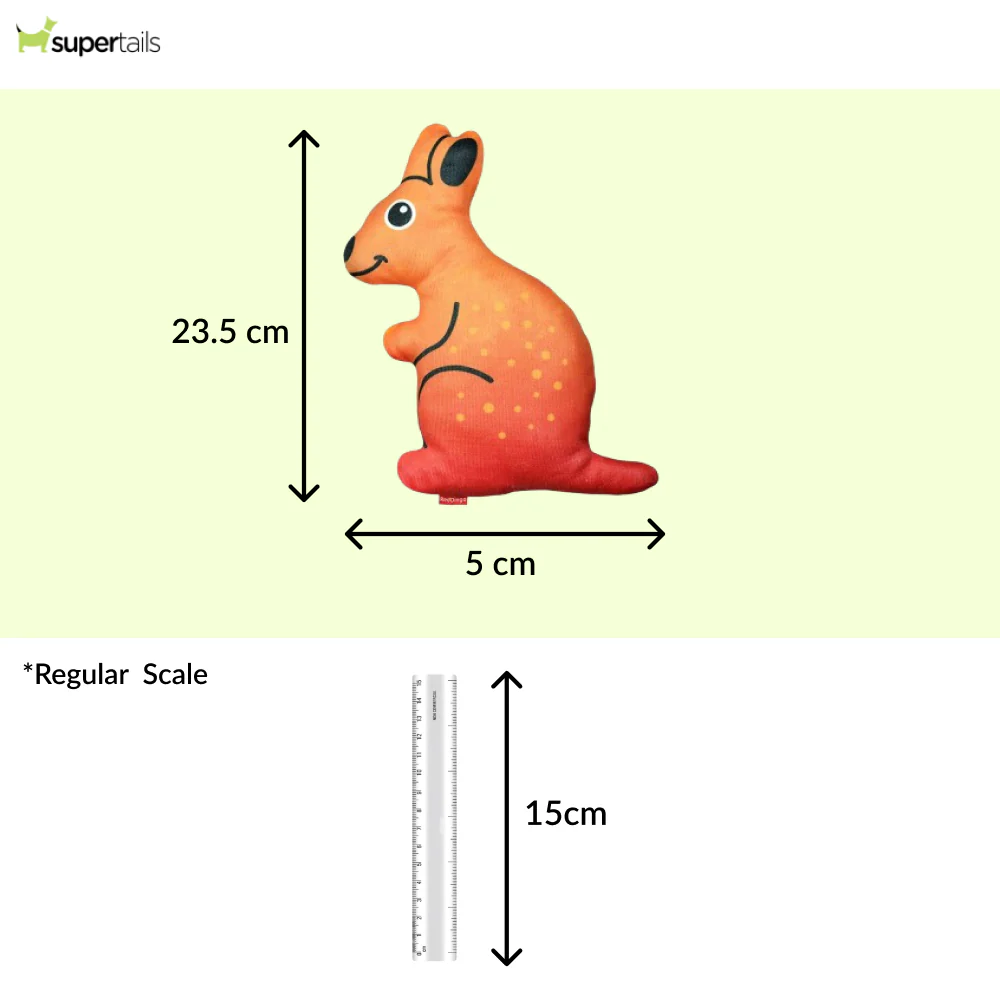 Red Dingo Durables Kangaroo Fetch Toy For Dogs (Orange) - Runbopad