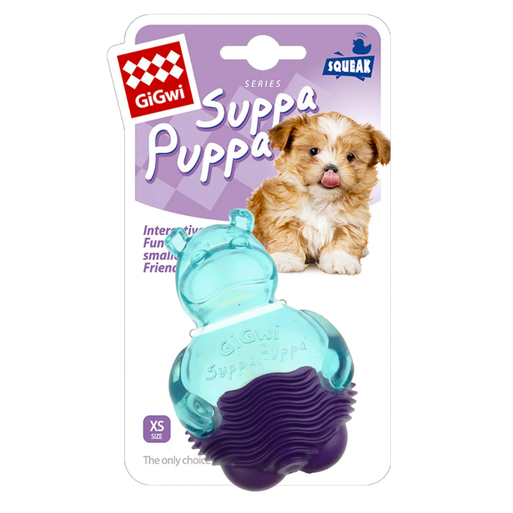 GiGwi Suppa Puppa Hippo Toy for Dogs (Blue) - Runbopad
