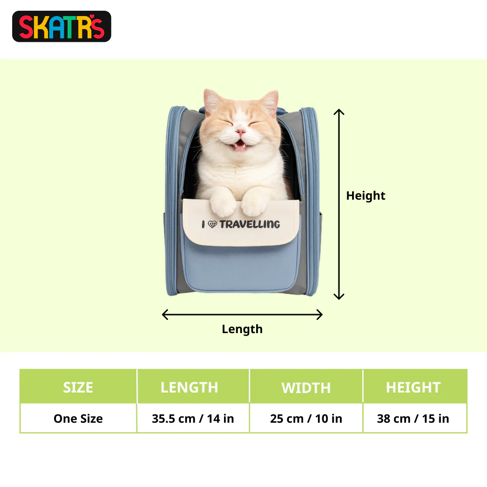 Skatrs Carrier Backpack with Front Pocket for Cats (Grey) - Runbopad