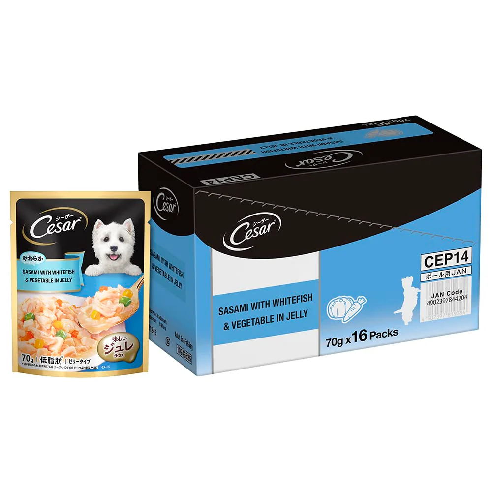 Cesar Sasami with Whitefish & Vegetable in Jelly Dog Wet Food - Runbopad
