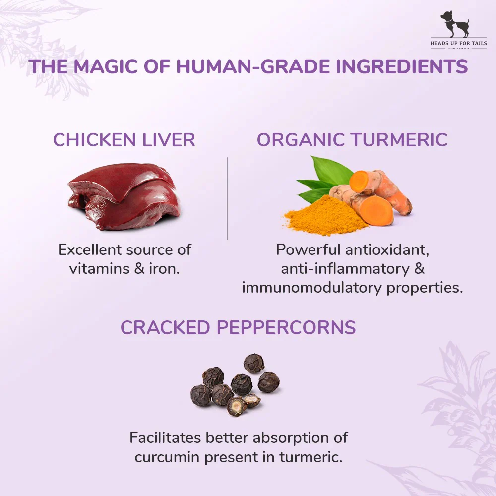 HUFT Sara's Doggie Chicken Liver With Turmeric Dog Treats - Runbopad