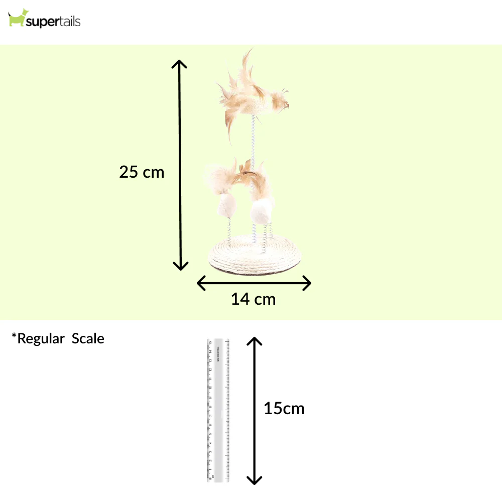 Barkbutler x Fofos Interactive Natural Wobbler Teaser Toy for Cats - Runbopad