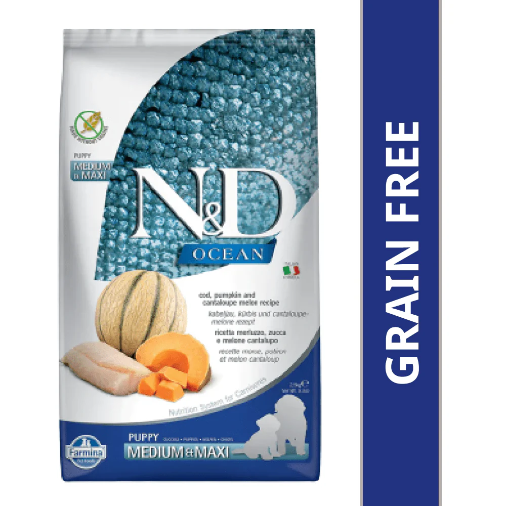 Farmina Ocean Codfish Pumpkin Puppy Dry Food, Himalaya Chicken Treats, Gnawlers Defense Dent Chew Bones Dogs Combo - Runbopad
