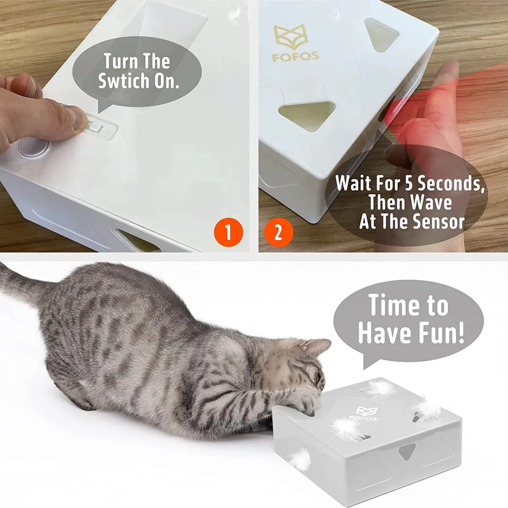 Barkbutler x Fofos ErratiCat Electronic Toy for Cats (White) - Runbopad