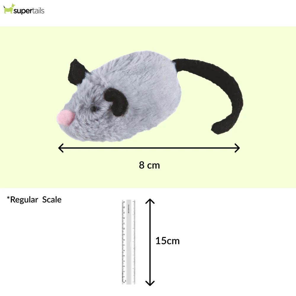 Trixie Active Mouse Toy for Cats (Grey) - Runbopad