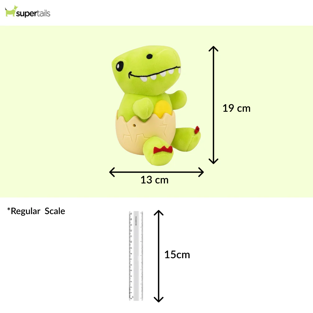 Talking Dog Club Dino in a Shell Plush Toy for Dogs (Green) - Runbopad