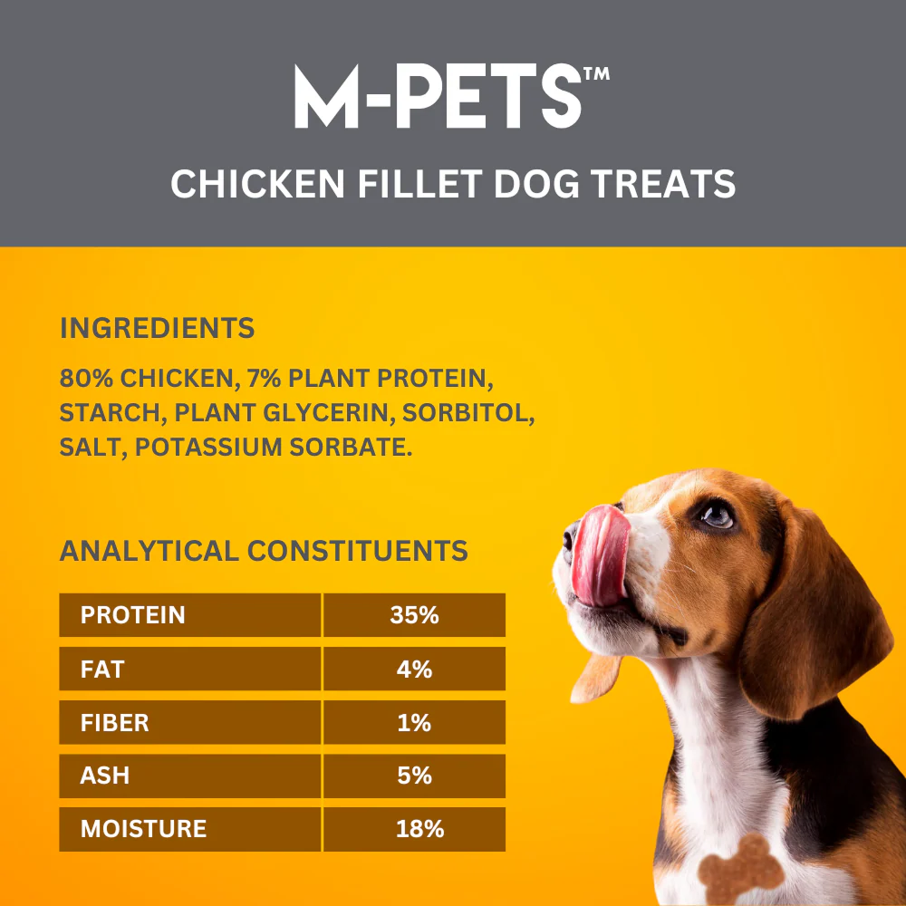 M PETS Chicken Fillets Treats for Dogs - Runbopad