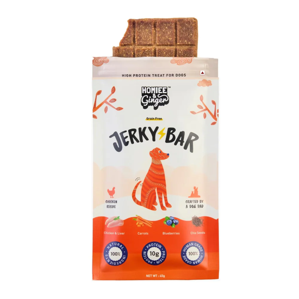 Homiee & Ginger Air Dried Grain Free Chicken Jerky Bar Dog Treats - Runbopad
