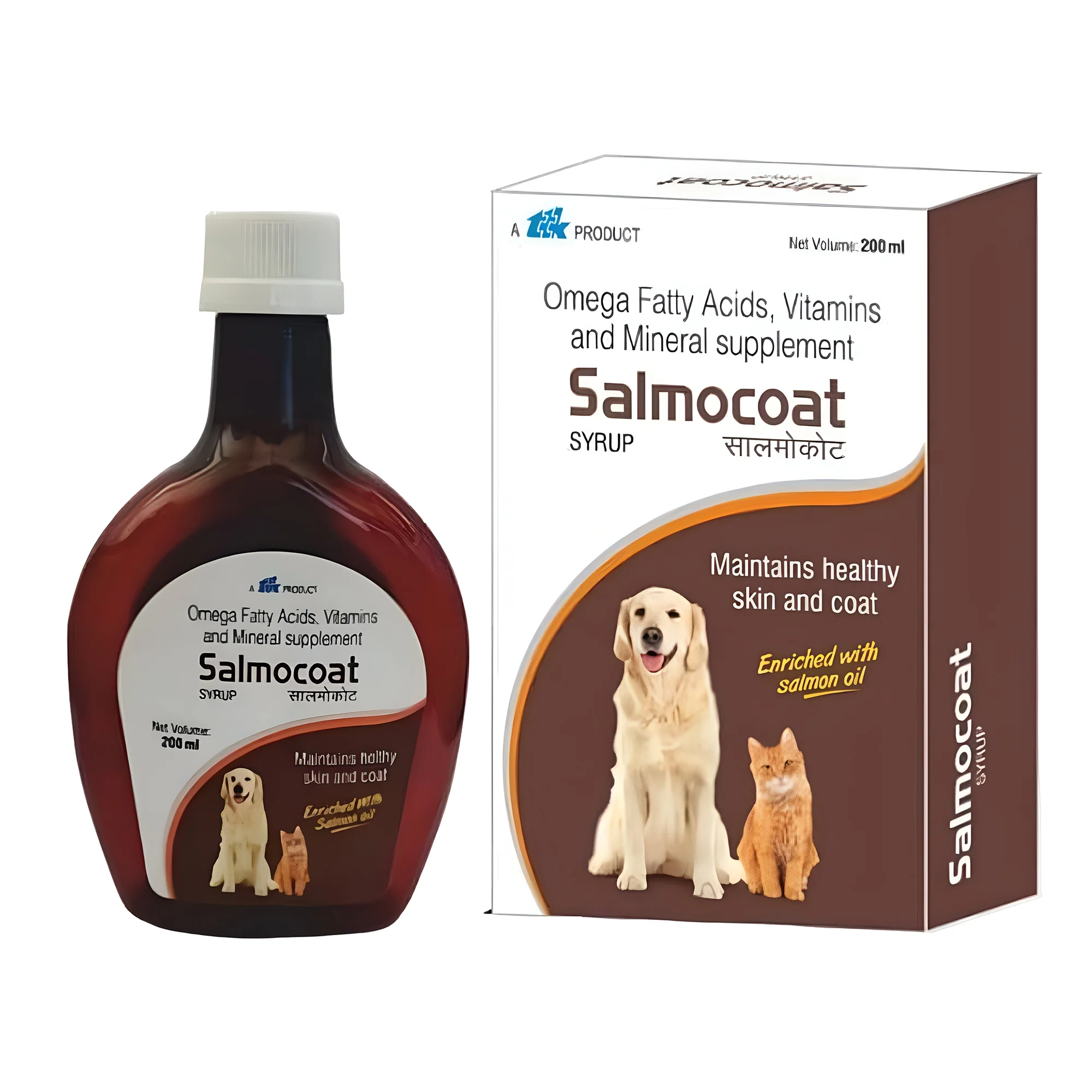 Ttk Salmocoat Syrup Skin & Coat Supplement with Salmon Fish Oil for Dogs and Cats - Runbopad