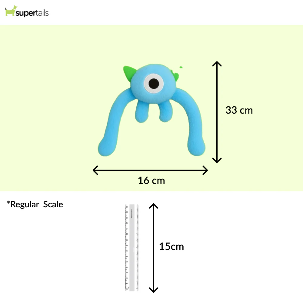 Talking Dog Club Bouncing Monster Tug Toy for Dogs (Blue) - Runbopad