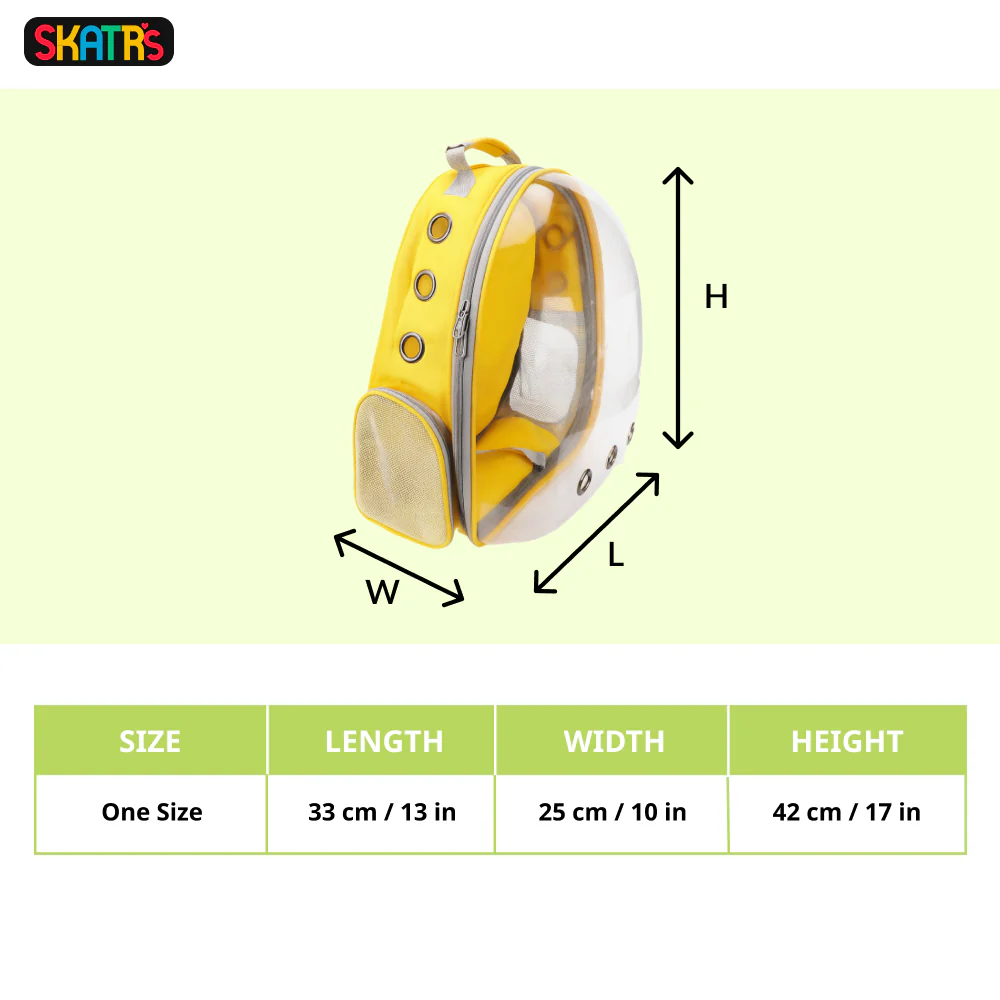 Skatrs Astronaut Space Capsule Carrier Backpack for Cats (Yellow) - Runbopad