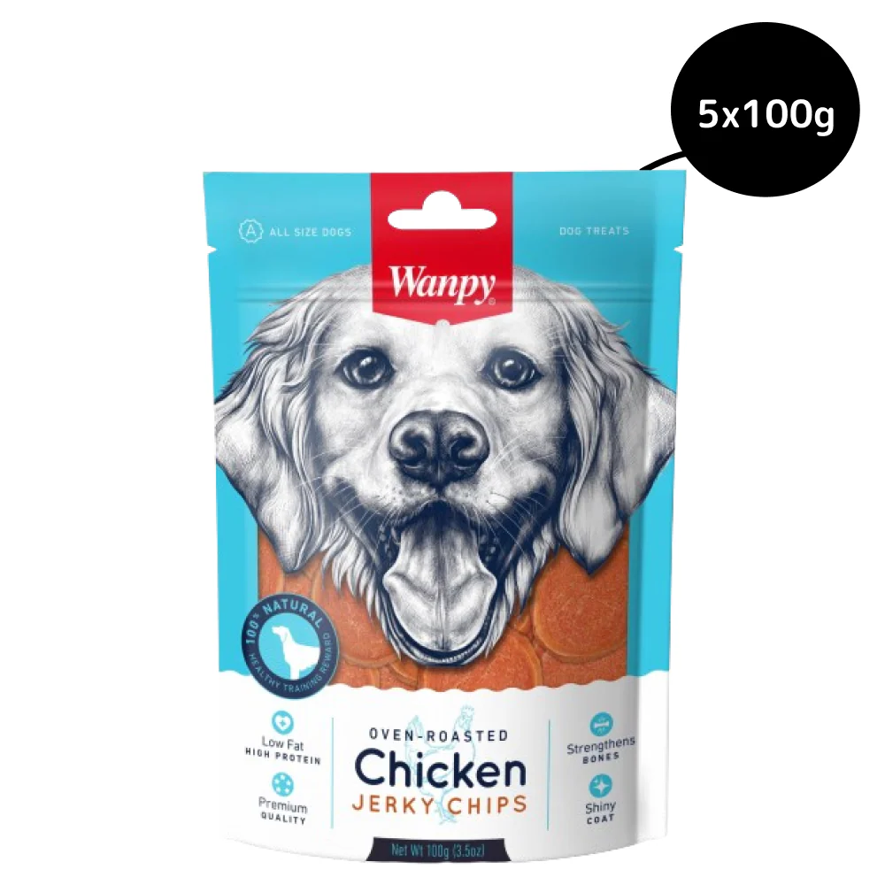Wanpy Oven Roasted Chicken Jerky Chips Dog Treats - Runbopad