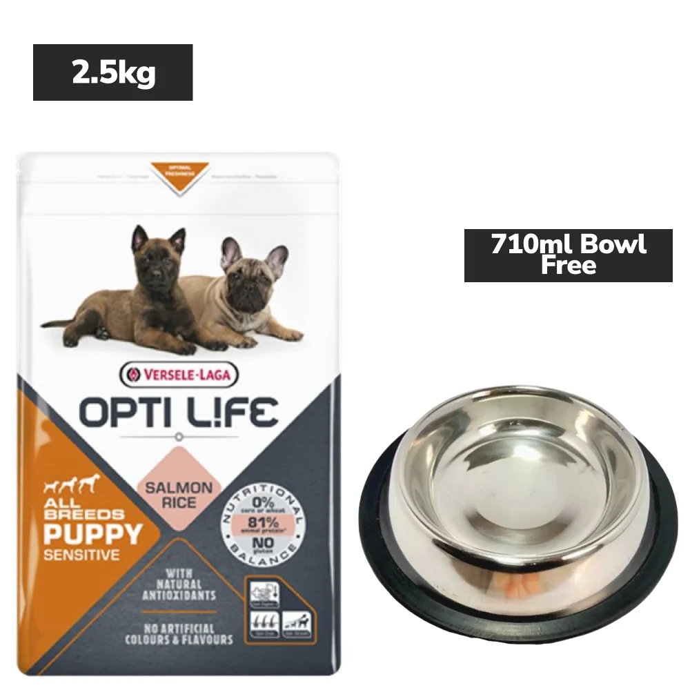 Versele Laga Opti Life Salmon & Rice Sensitive Puppy Dog Dry Food - Runbopad