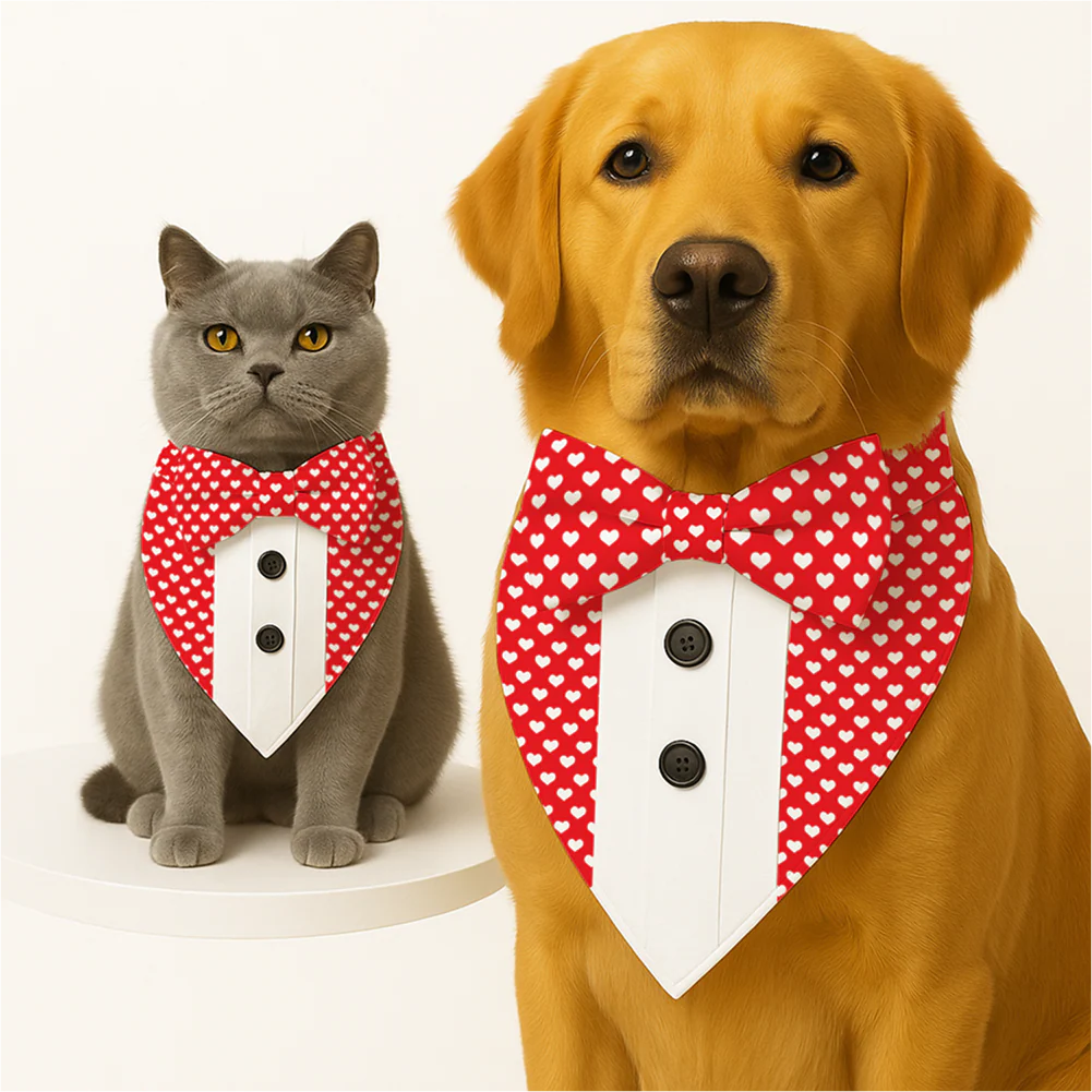 PawsIndia Valentines Edition Sweet Heart Printed Tuxedo for Dogs and Cats - Runbopad