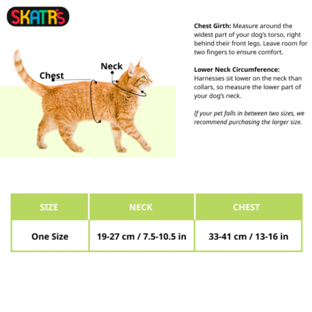 Skatrs Harness with Leash for Cats (Black) - Runbopad