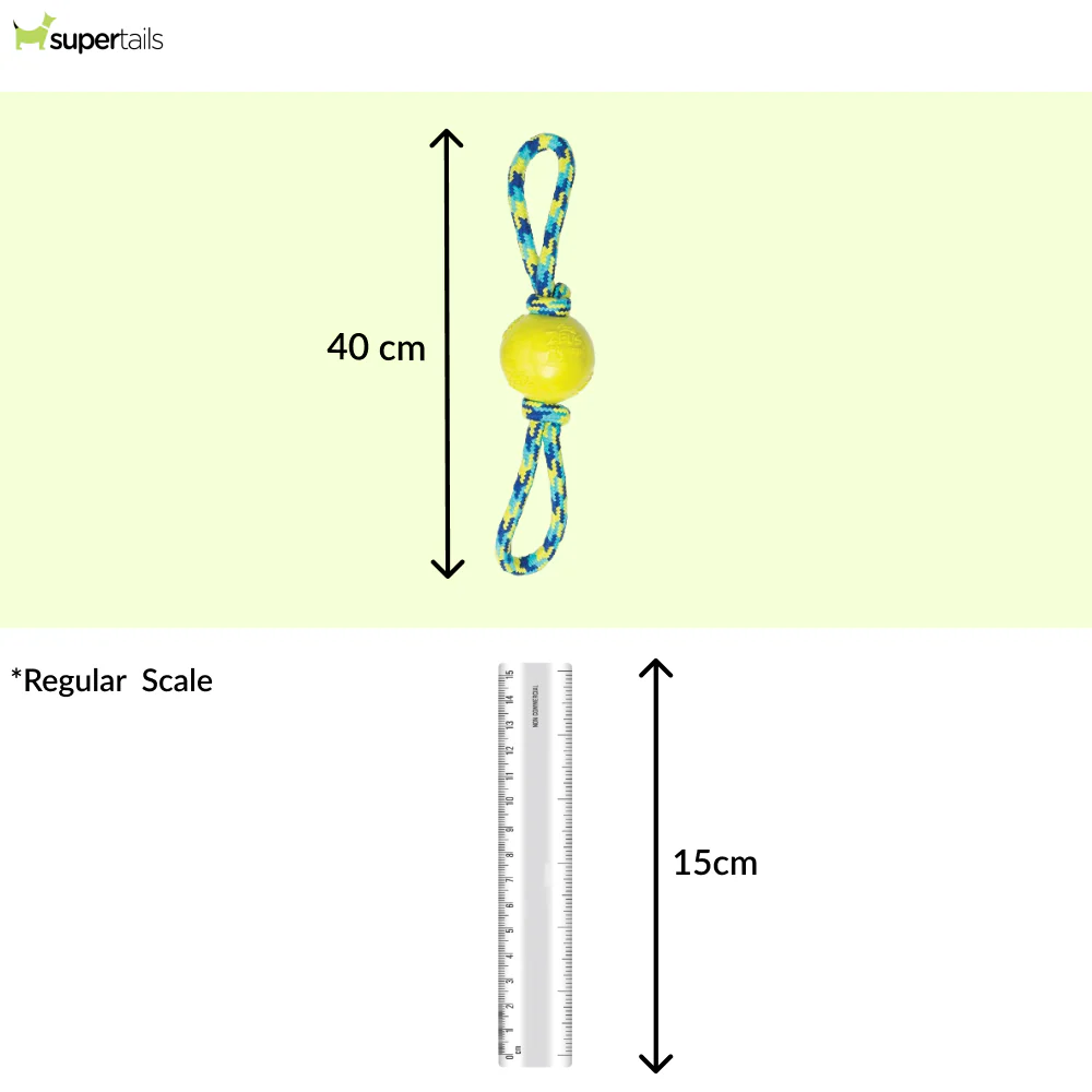 Zeus Rope Ball Tug with Hand Loops Toy for Dogs (Yellow) - Runbopad