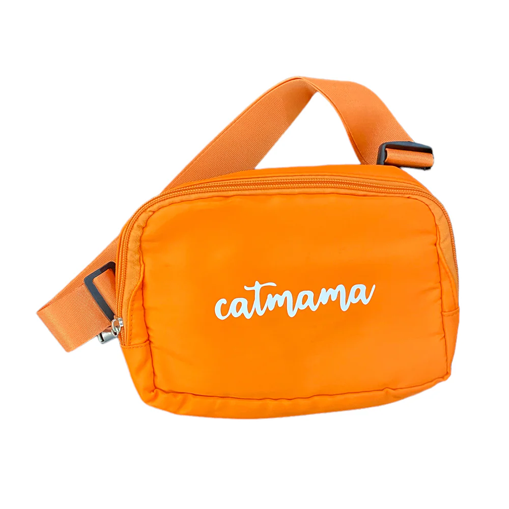 Talking Dog Club Cat Mama Waist Pouch Carry All Tote Bag for Women (Orange) - Runbopad