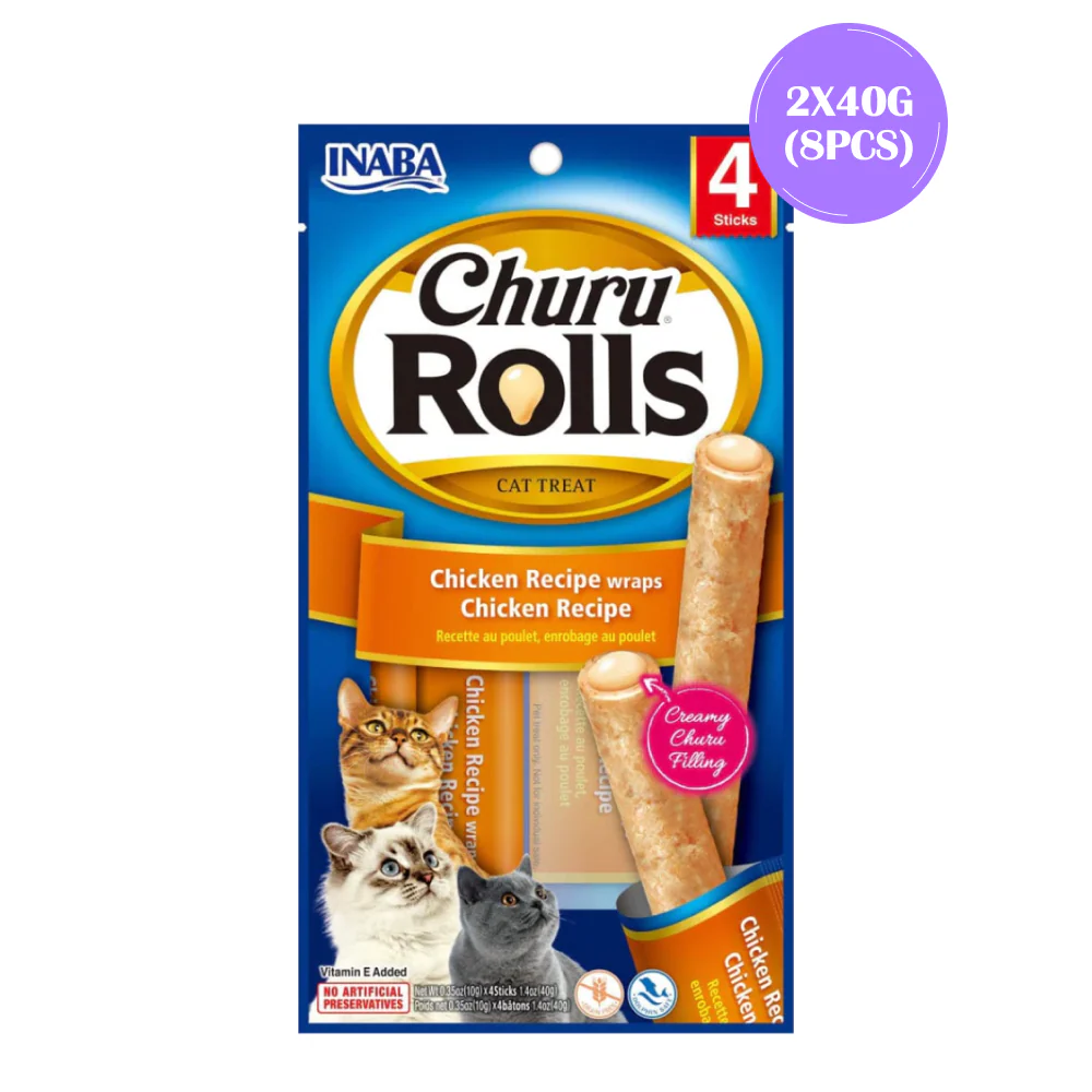 INABA Churu Rolls Chicken Recipe Wraps Chicken Recipe Cat Treats - Runbopad