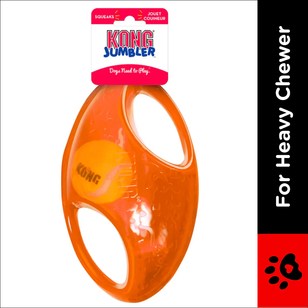 Kong Jumbler Football Toy for Dogs (Orange) - Runbopad