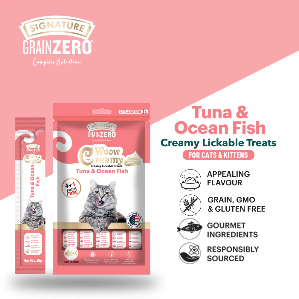 Signature Grain Zero Tuna and Ocean Fish Lickable Creamy Cat Treats - Runbopad