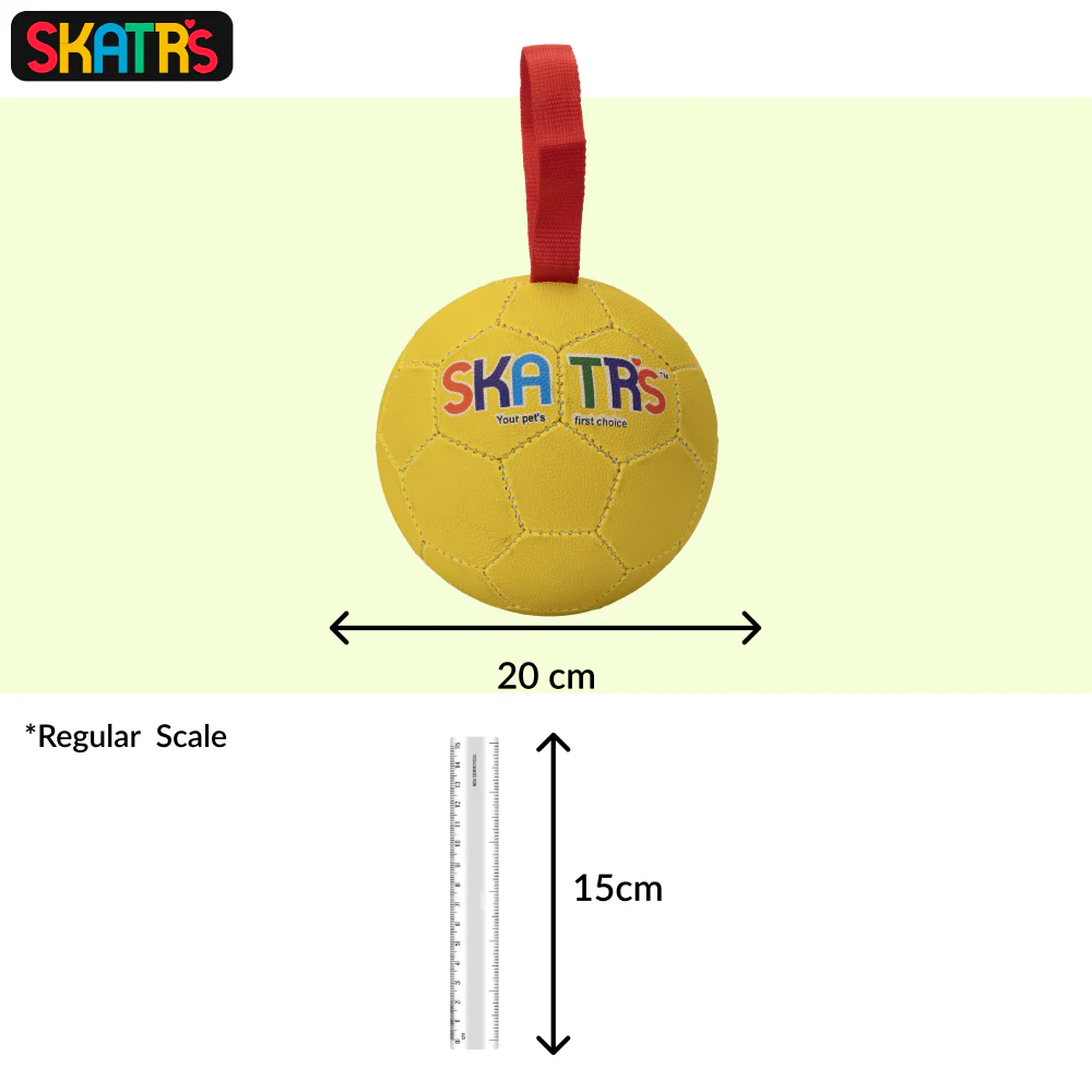 Skatrs Football Training Ball Toy With Holding Loops for Dogs | For Aggresive Chewers | Medium and Large Breeds - Runbopad