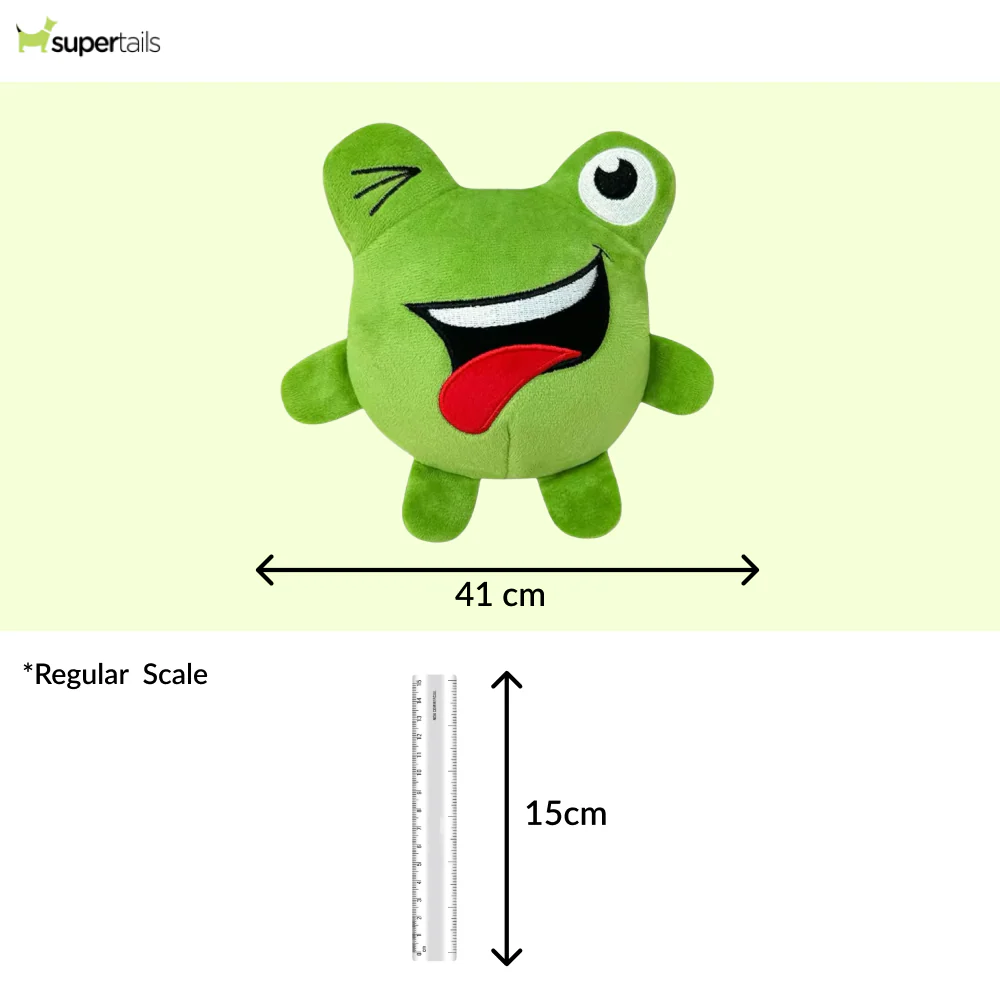 Talking Dog Club 3 in 1 Pop a Frog Bouncy Chew Toy for Dogs (Green) - Runbopad