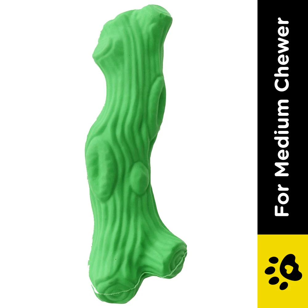 Goofy Tails Tree Trunk Chew Toys for Dogs (Green) - Runbopad