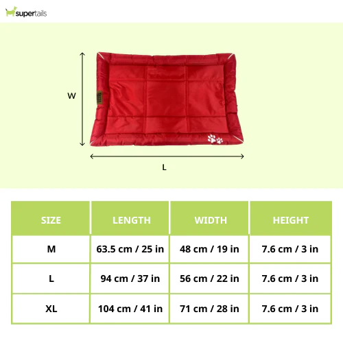 Petter World Waterproof Mat with Padded Perimeters for Dogs (Red) - Runbopad
